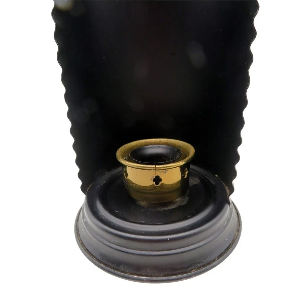 Vintage Style Black Tin Metal Candle Holder Wall Sconce Taper Chamberstick